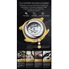 CHENXI - montre à quartz mécanique automatique - étanche - design squelette - argent / bleu
