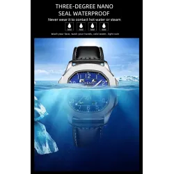 CHENXI - automatic mechanical Quartz watch - waterproof - skeleton design - silver / blueWatches