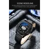 CHENXI - automatic mechanical Quartz watch - waterproof - skeleton design - silver / blueWatches