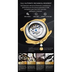 CHENXI - automatic mechanical Quartz watch - waterproof - skeleton design - gold / whiteWatches