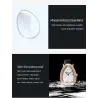 CHENXI - elegant Quartz-klokke med rhinestones - vanntett - lærreim - mørk rød