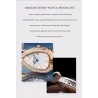 CHENXI - elegant Quartz klocka med strass - vattentät - läderband - grön