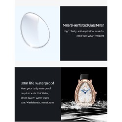 CHENXI - elegant Quartz watch with rhinestones - waterproof - leather strap - greenWatches