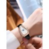 CHENXI - elegant Quartz ur med rhinsten - vandtæt - læderrem - sort