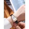 CHENXI - elegante relógio de quartzo com strass - à prova d'água - pulseira de couro - preto