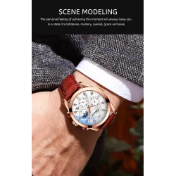 CHENXI - sports Quartz watch - waterproof - leather strap - brown / whiteWatches