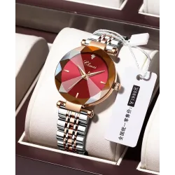 CHENXI - luxe Quartz horloge - rosé goud - edelstaal - waterdicht - roodHorloges