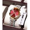 CHENXI - luxe Quartz horloge - rosé goud - edelstaal - waterdicht - roodHorloges