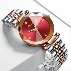 CHENXI - luxe Quartz horloge - rosé goud - edelstaal - waterdicht - roodHorloges