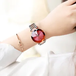 CHENXI - luxe Quartz horloge - rosé goud - edelstaal - waterdicht - roodHorloges