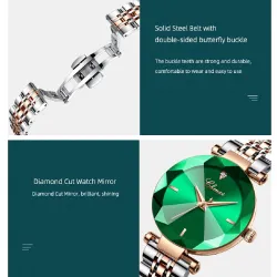 CHENXI - montre à quartz de luxe - or rose - acier inoxydable - étanche - marron