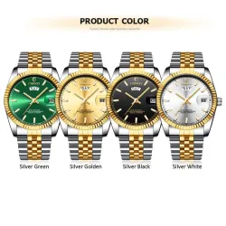 CHENXI - montre à quartz de luxe - chronographe - double calendrier - étanche - acier inoxydable