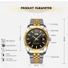 CHENXI - montre à quartz de luxe - chronographe - double calendrier - étanche - acier inoxydable