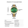 CHENXI - montre à quartz de luxe - chronographe - double calendrier - étanche - acier inoxydable