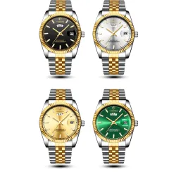 CHENXI - montre à quartz de luxe - chronographe - double calendrier - étanche - acier inoxydable