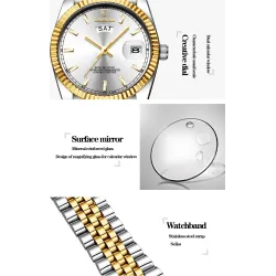 CHENXI - montre à quartz de luxe - chronographe - double calendrier - étanche - acier inoxydable