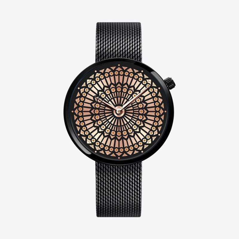 SHENGKE - relógio de quartzo de luxo - à prova d'água - pulseira de malha de aço
