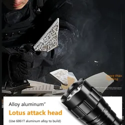 Q5 T6 - 5000lm - LED flashlight - 18650 battery - USB charger - green lightTorches