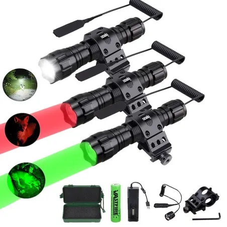 Q5 T6 - 5000lm - LED-lommelykt - 18650 batteri - USB-lader - hvitt lys