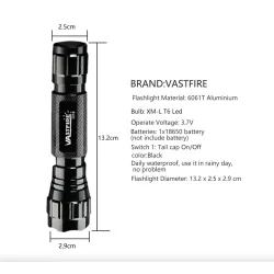 Q5 T6 - 5000lm - LED flashlight - 18650 battery - USB charger - green lightTorches