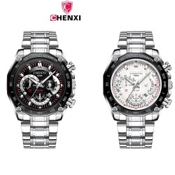 CHENXI - orologio al quarzo di lusso - luminoso - impermeabile - acciaio inossidabile