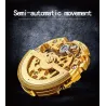 CHENXI - automatic square watch - hollow-carved design - leather strap - black / greenWatches