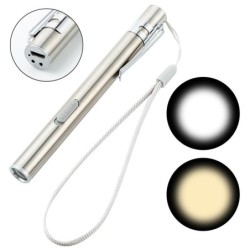 Mini lanterna USB - enfermagem - médicos - aço inoxidável