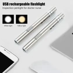 Mini USB flashlight - nursing - doctors - stainless steelTorches