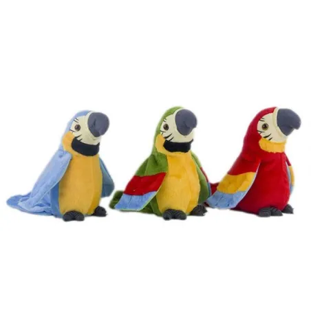 Perroquet parlant en peluche - répète ce que vous dites - agite ses ailes - jouet en peluche