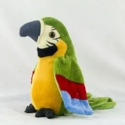 Perroquet parlant en peluche - répète ce que vous dites - agite ses ailes - jouet en peluche