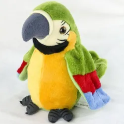 Perroquet parlant en peluche - répète ce que vous dites - agite ses ailes - jouet en peluche