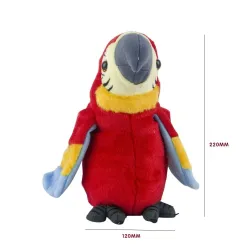 Perroquet parlant en peluche - répète ce que vous dites - agite ses ailes - jouet en peluche