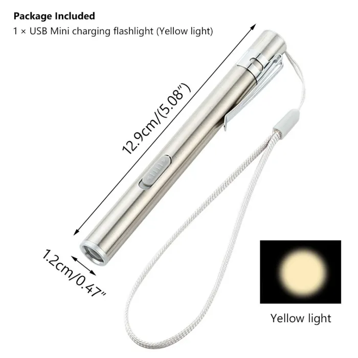 Mini USB zaklamp - verpleging - dokters - RVSZaklampen