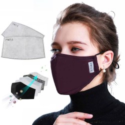 Máscara protetora facial / bucal - com filtros de carvão ativado 2 PM25 - reutilizáveis