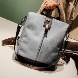Mochila de couro vintage - bolsa de ombro - grande capacidade