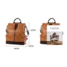 Vintage-Lederrucksack - Umhängetasche - große Kapazität