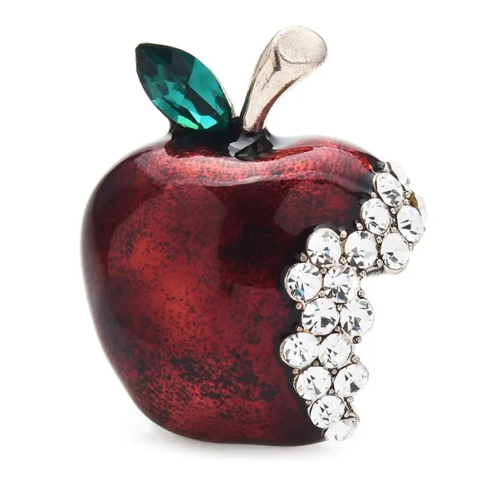 Appel broche - met strass steentjesBroches
