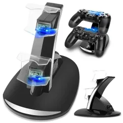 Dubbel laddare - stativ - USB - LED - för PS4 / PS4 Pro / PS4 Slim controller