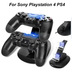 Chargeur double - support - USB - LED - pour manette PS4 / PS4 Pro / PS4 Slim