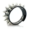 Wide leather bracelet - rivets - skull - punk styleBracelets