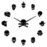 Retro akrylowy zegar ścienny - z czaszkami - lustrzana powierzchniaZegary