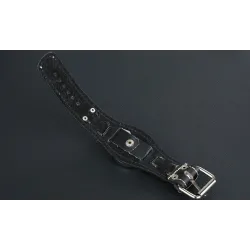 Montre de sport à quartz - tête de mort/chaîne - style punk/gothique - bracelet cuir