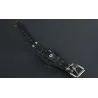 Montre de sport à quartz - tête de mort/chaîne - style punk/gothique - bracelet cuir