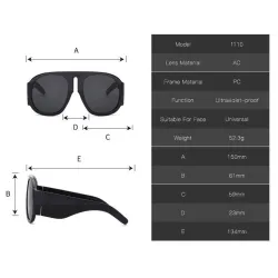 Grandes lunettes de soleil rondes - unisexe - UV 400