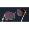 Goottilaiset / steampunk pyöreät aurinkolasit - punainen linssi - metallikehys - UV 400 - unisex