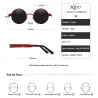 Lunettes de soleil rondes gothiques / steampunk - verres rouges - monture en métal - UV 400 - unisexe
