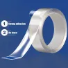 Nano-tape double face - adhésif - transparent - réutilisable - étanche