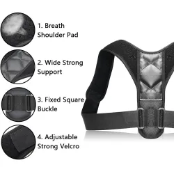 MasajeCorrector de postura de espalda ajustable - columna vertebral / espalda / hombrera - cinturón de soporte