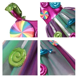 Robe de princesse - sucettes / bonbons / couleurs arc-en-ciel - déguisement fille