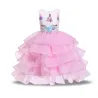 Abito da unicorno - costume da principessa per bambina - collana / cerchietto / ali